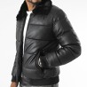 KYMAXX VESTE DOUDOUNE COL FOURRURE NOIR
