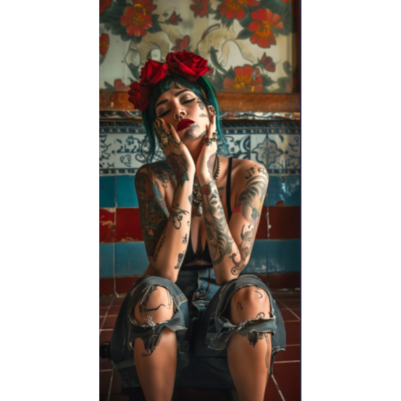 Women Tatoo 120X65CM cm Dibond sans encadrement