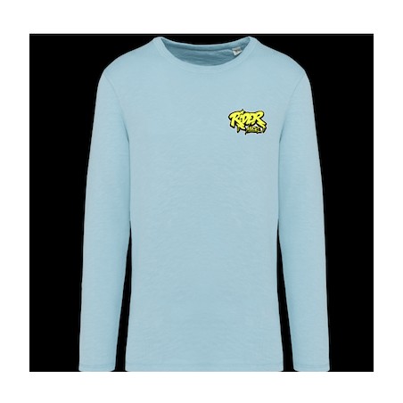 Rider Music Sweat Crewneck Unisexe Washed Sea Water Logo Brodé Jaune