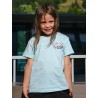 Rider Music Tee Shirt Kids Unisexe Caribean Blue Logo Blanc