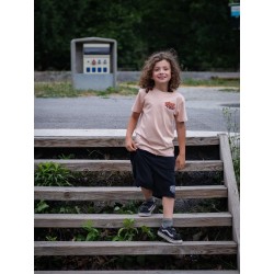 Rider Music Tee Shirt Kids Unisexe Fraiche Pêche Kids Logo Orange