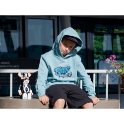 Rider Music Sweat Kids Teal Monstera Logo Vert/Bleu
