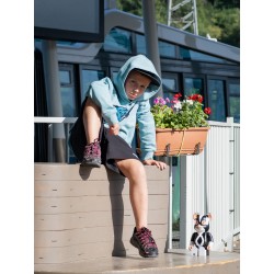 Rider Music Sweat Kids Teal Monstera Logo Vert/Bleu