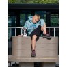 Rider Music Sweat Kids Teal Monstera Logo Vert/Bleu