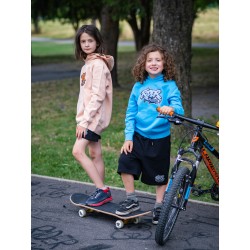 Rider Music Sweat Unisexe Kids Aqua Blue Logo Bleu