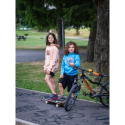 Rider Music Sweat Unisexe Kids Aqua Blue Logo Bleu