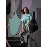 Rider Music Tee Shirt Unisexe Pool Blue Logo Rose