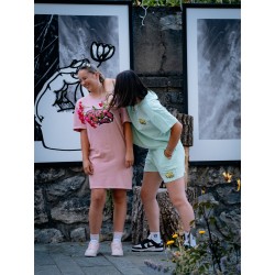 Rider Music Robe Tee-Shirt Washed Pétal Logo Fuchsia