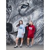 Rider Music Robe Sweat Femme Hibiscus Red Logo Blanc