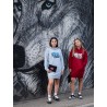 Rider Music Robe Sweat Femme Hibiscus Red Logo Blanc