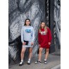 Rider Music Robe Sweat Femme Hibiscus Red Logo Blanc