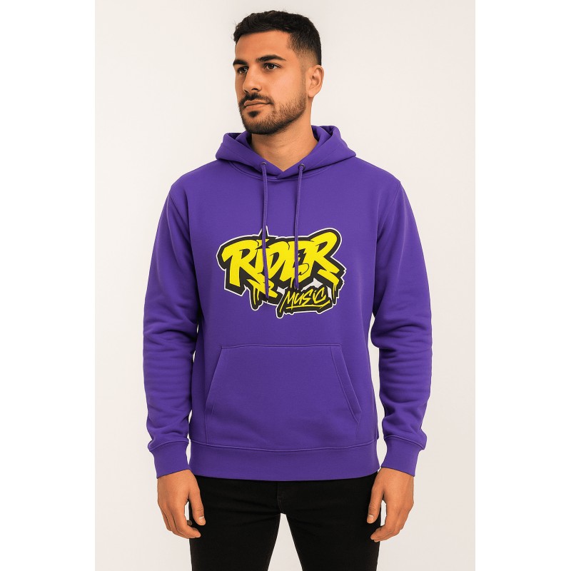 Rider Music Sweat Unisexe Purple Love Logo Jaune