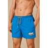 Rider Music Short de Bain Homme Royal Blue Logo Blanc
