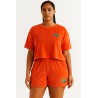 Rider Music Ensemble Oversize Éponge Femme Tee Shirt & Short Paprika Logo Khaki