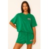 Rider Music Ensemble Éponge Femme Tee Shirt & Short Malachite Green Logo Gris