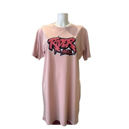 Rider Music Robe Tee-Shirt Washed Pétal Logo Fuchsia