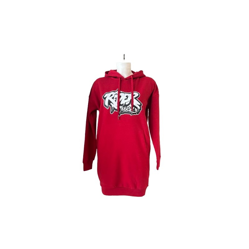 Rider Music Robe Sweat Femme Hibiscus Red Logo Blanc
