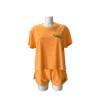 Rider Music Ensemble Oversize Éponge Femme Tee-Shirt & Short Abricot Logo Jaune