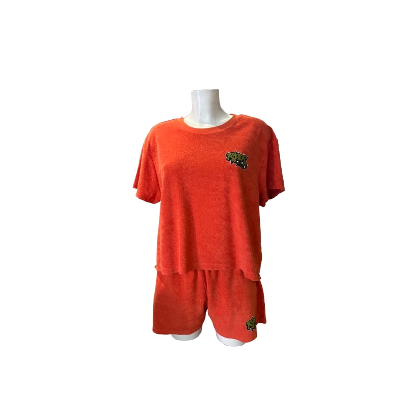 Rider Music Ensemble Oversize Éponge Femme Tee Shirt & Short Paprika Logo Khaki