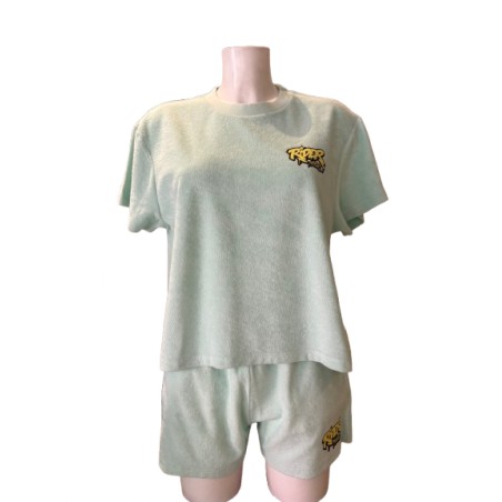 Rider Music Ensemble Éponge Femme Tee Shirt & Short Brook Green Logo Jaune