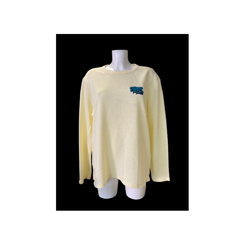 Rider Music Sweat Crewneck Unisexe Washed Limon Citrus Logo Brodé Bleu
