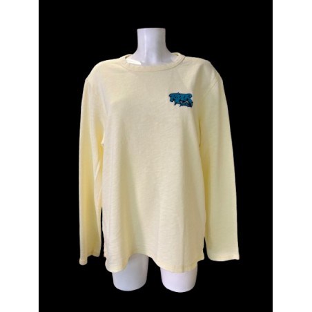 Rider Music Sweat Crewneck Unisexe Washed Limon Citrus Logo Brodé Bleu