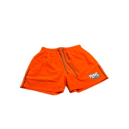 Rider Music Short de Bain Homme Bermellion Orange Logo Blanc
