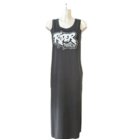 Rider Music Robe Longue Gris Charbon Logo Blanc